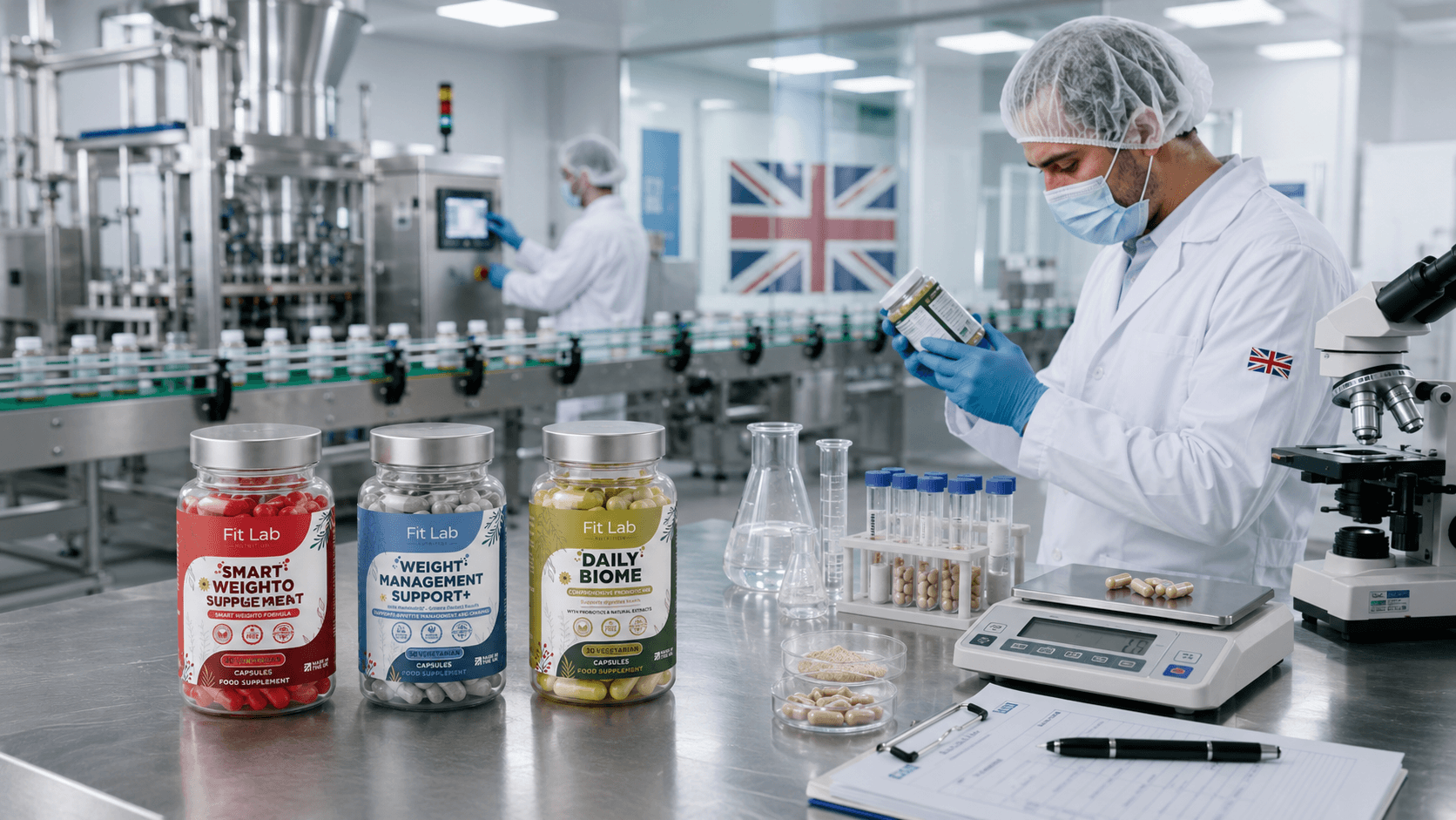 UK supplement manufacturing facility operating under HACCP standards